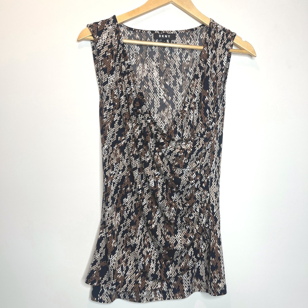 Y2K‎ 2000s DKNY Snake Print Sleeveless Top Indie Sleaze